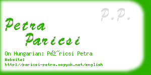 petra paricsi business card